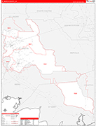St. Martin County Wall Map Red Line Style